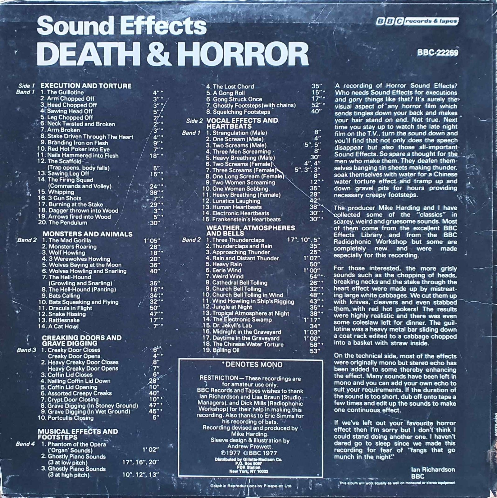 Death and horror sound effects